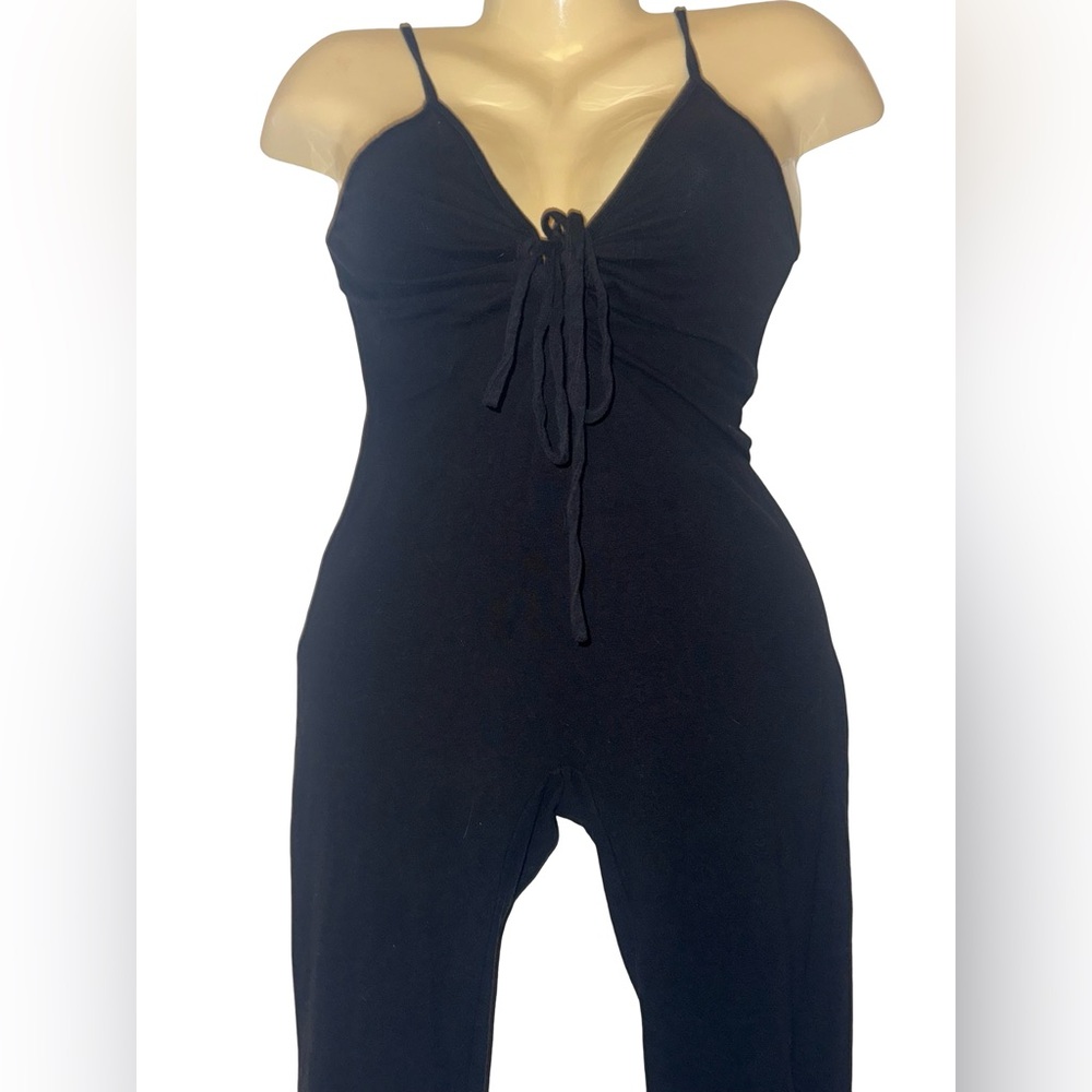 Rue21 Cotton Black Spaghetti Strap Jumpsuit